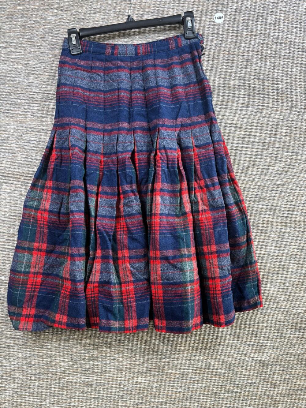 VTG Pendleton Plaid Tartan Wool Pleated Midi Skirt Womens Size 10 USA Multicolor